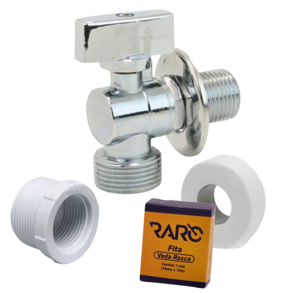 Kit Registro Torneira Valvula Maquina Lavar/secar Roupa Metal Multiuso Tanquinho Tanque + Acessórios
