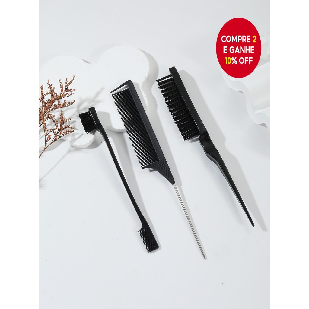 Conjunto De Pente De Cabelo De 3 Peças , Cauda De Rato , Escova De Linha Fina , Acessórios Profissionais , Viagem Essenc