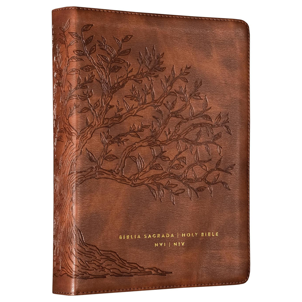 Bíblia Bilíngue | Português e Inglês | NVI | Leitura Perfeita | Capa Couro-soft Caramelo