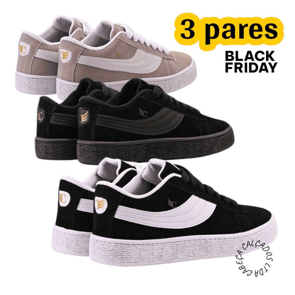 3 Pares Tênis Sapato Feminino Masculino Cabeça Calçados