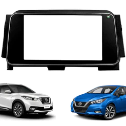 Moldura Preta 7 Polegadas 2 Din Nissan Kicks 2017 2018 2019 2020 2021 e Versa 2021 a 2023