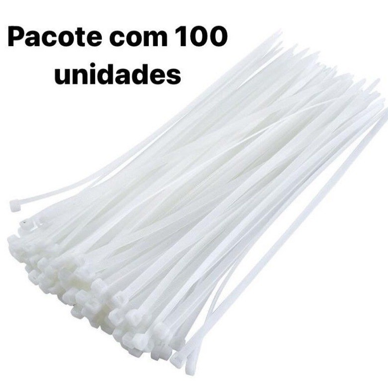 Kit Abraçadeira de Nylon Enforca Gato Branca 100 Peças 2 Tamanhos 15CM / 20CM em Oferta na Shopee