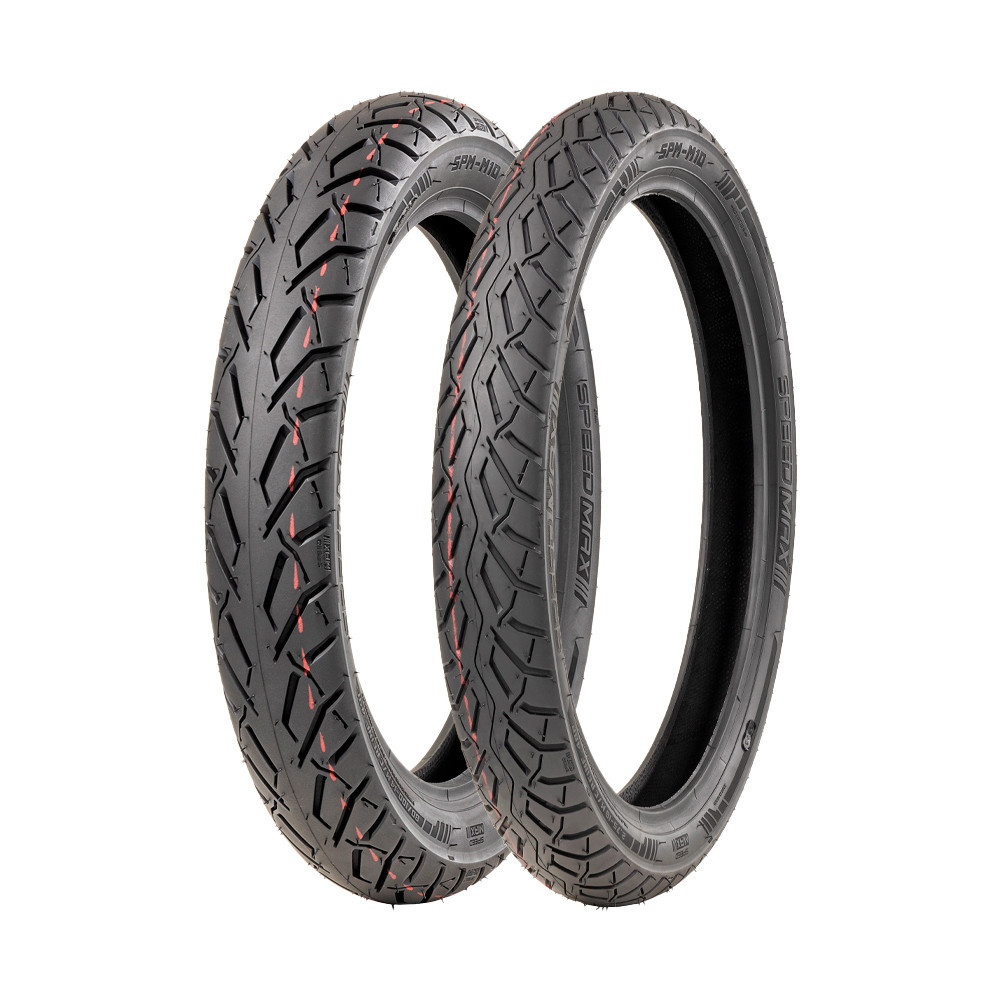 Jogo 2 Pneus de Moto Speedmax SPM-M10 60/100-17 33L + 80/100-14 49L TT