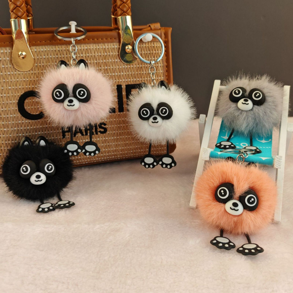 Kit 12 Chaveiro de pelúcia gato fofo animal chaveiro com pingente para carro boneca brinquedo pequeno presente