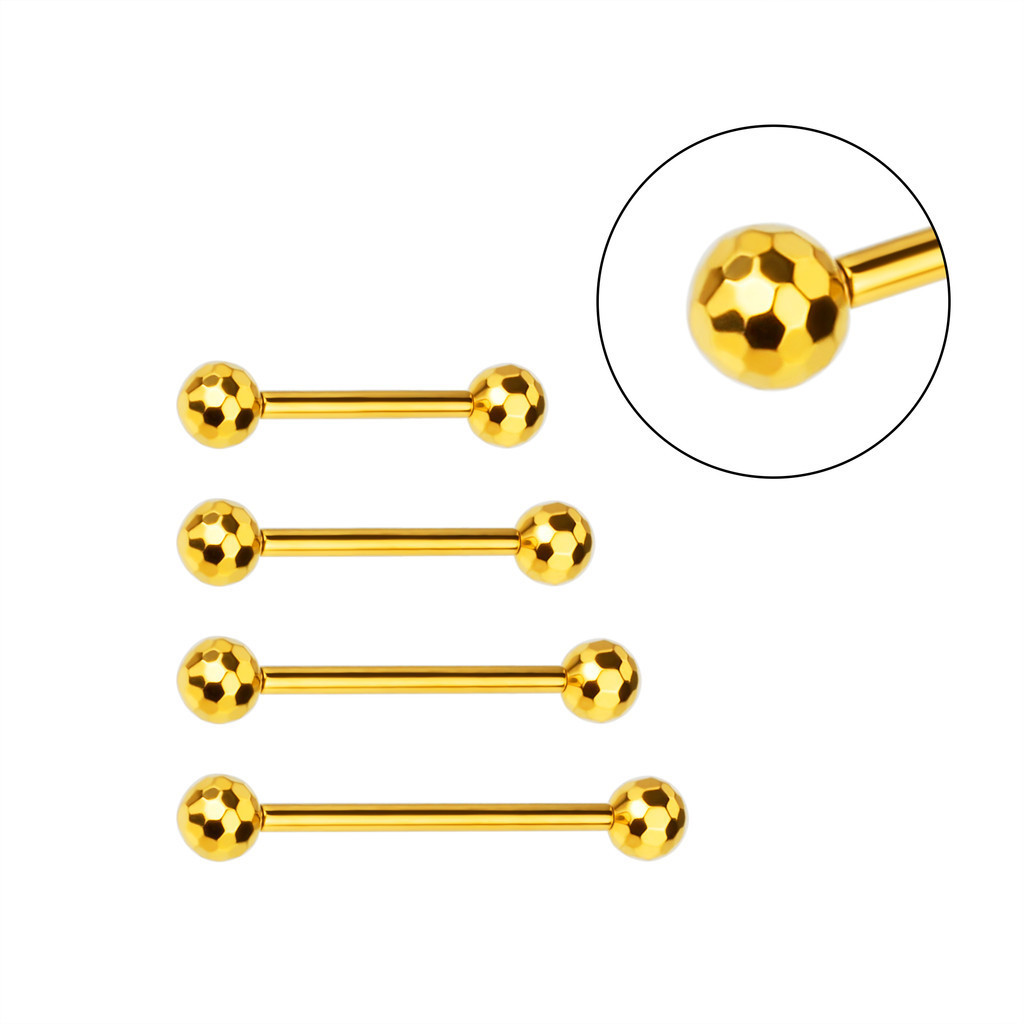 【Rock Body】Piercing Barbell Titânio Pvd Esférico de corte fino Rosca Piercing Mamilo de Seios em Oferta na Shopee