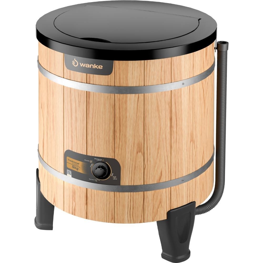 Tanquinho Máquina de Lavar Roupa Lavadora 5Kg Wanke Lavanderia Compacta Barril Marrom 127V