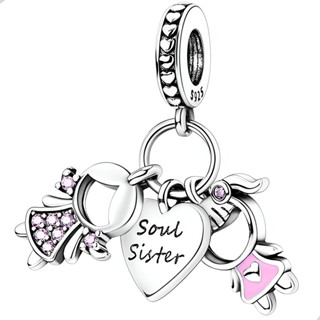 Berloque Pingente Filhas Irmãs Amigas em Prata 925 em Oferta na Shopee