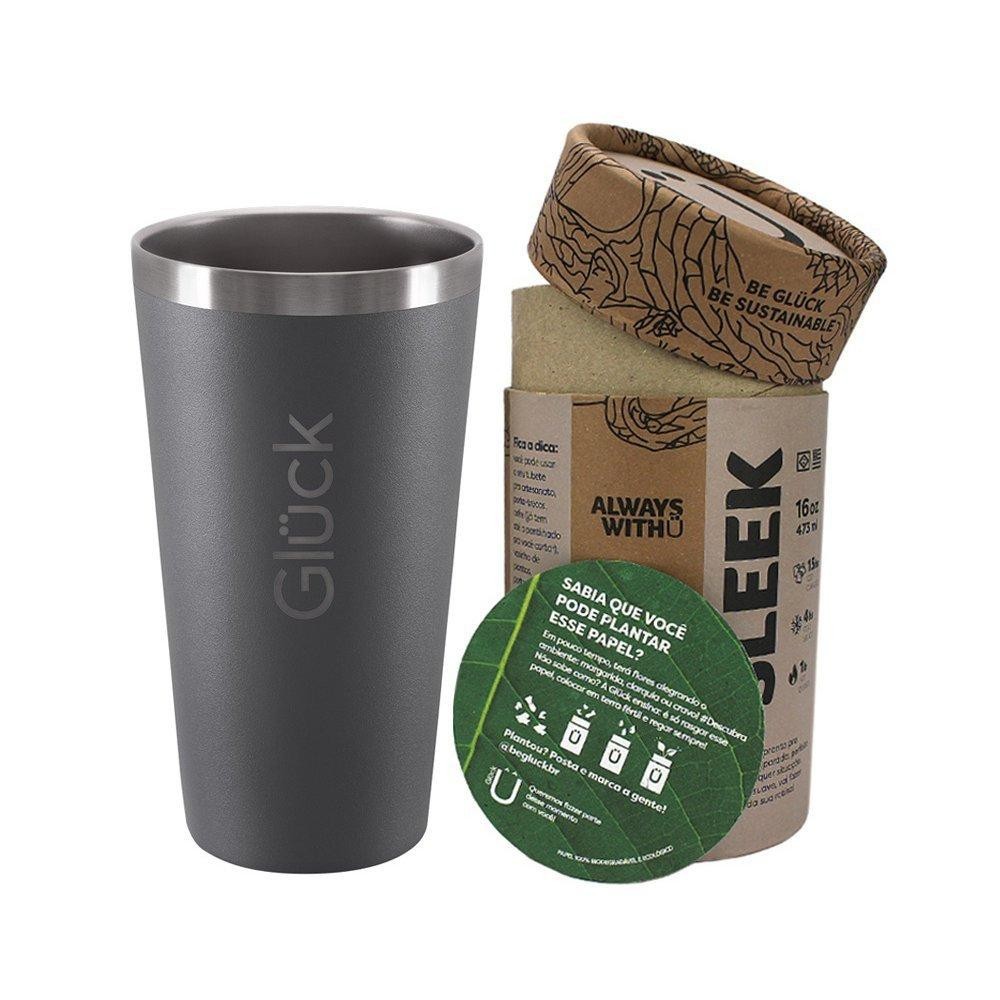 Copo Térmico Gluck Sleek Titanium em Aço Inox 473ml