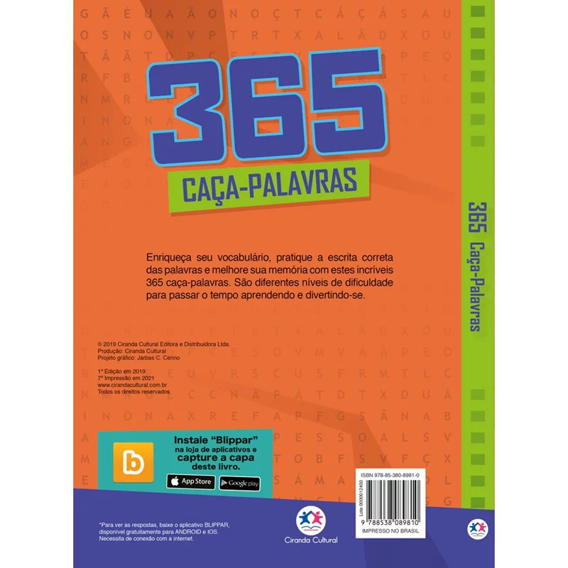 Livro 365 caça-palavras II Ciranda Cultural Infanto Juvenil Fantasia Clássicos Meninos — imagem 2 de 2