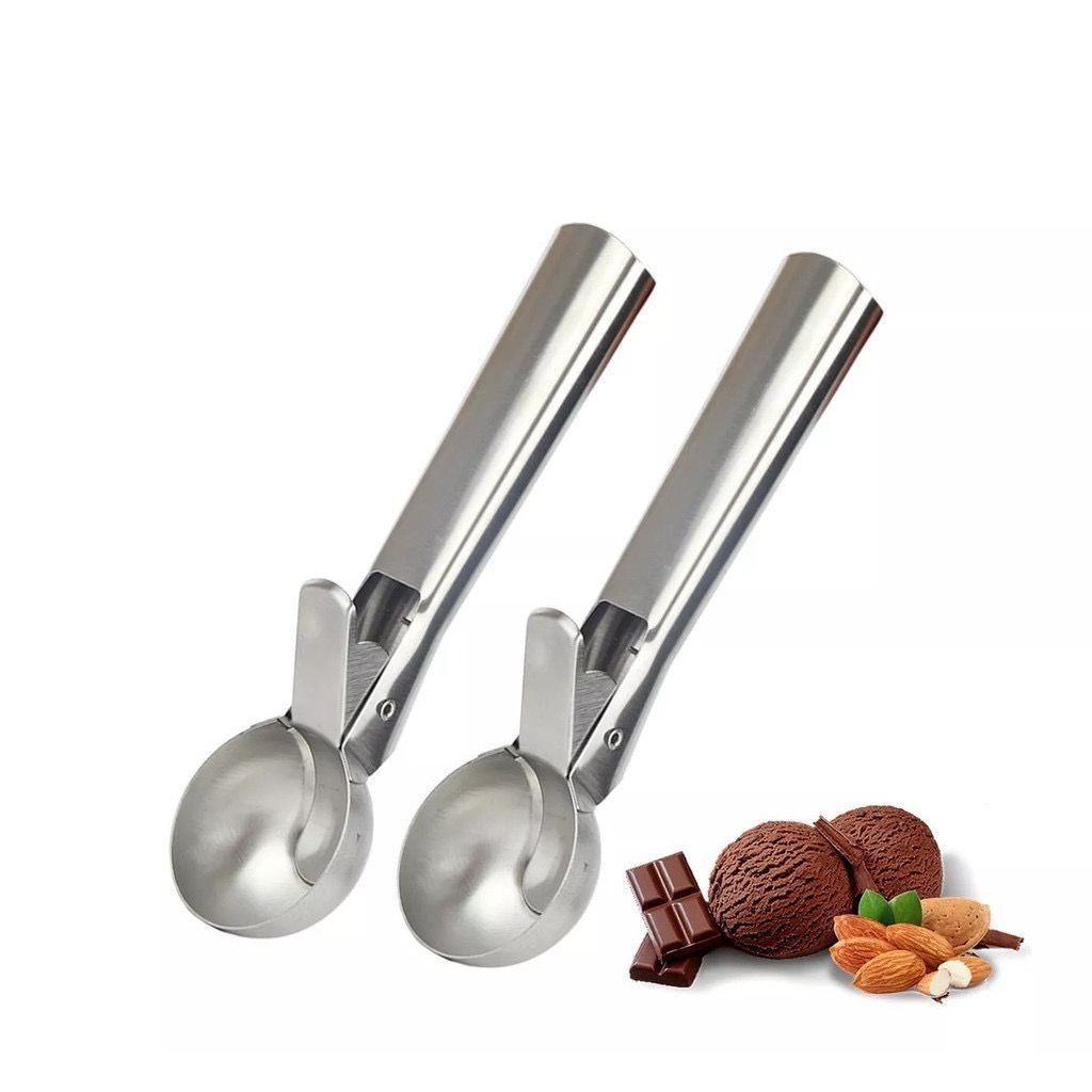 Conjunto de 2 Colheres de Sorvete  em Aço Inoxidável para Uma Experiência de Degustação em Oferta na Shopee