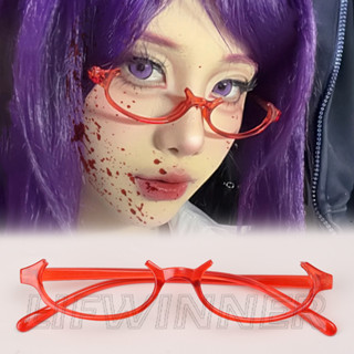 Óculos Vermelhos Meio Aro-Sem Maquiagem Lisos-Adereços Decorativos-Moda , Engraçado , Segunda Dimensão-Anime Character Cosplay Eyewear em Oferta na Shopee