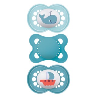 Kit com 3 Chupetas Original Bico de Silicone 0m+ Azul - MAM em Oferta na Shopee