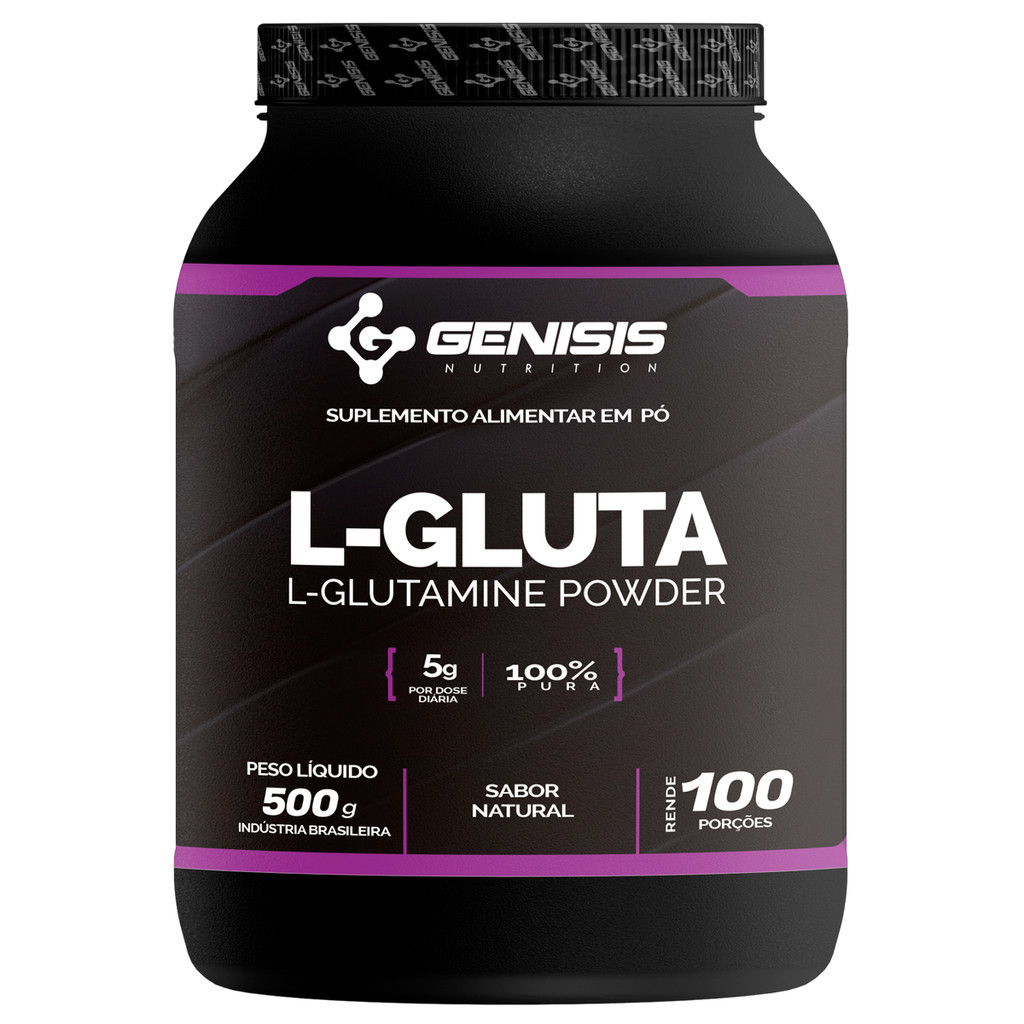 L- Glutamina 500g Pote 100% Pura - Genisis Nutrition