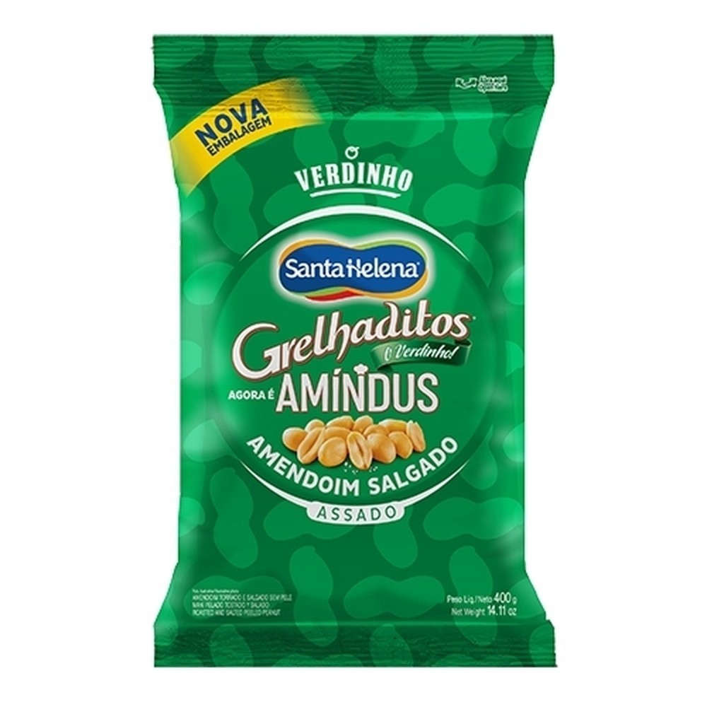 Amíndus Amendoim Sem Pele Salgado 400G