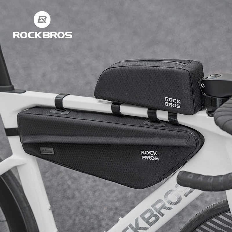ROCKBROS Bolsa De Bicicleta 2.9L Saco Triangular De Grande Capacidade Para Refletivo Ciclismo Frontal Tubo