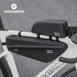 ROCKBROS Bolsa De Bicicleta 2.9L Saco Triangular De Grande Capacidade Para Refletivo Ciclismo Frontal Tubo