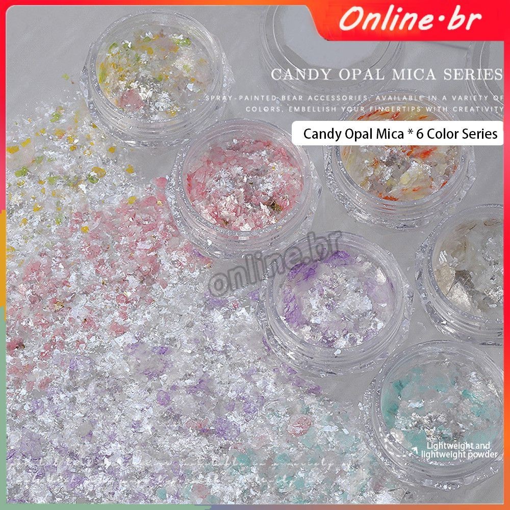 ✅ Opala Mica Lantejoulas Acessórios Para Nail Art Grosso E Fino Cores Doces Glitter Irregular Lantejoulas Grandes DIY Decorações De Unhas Glitter Conjunto Misto De Joias Para Unhas