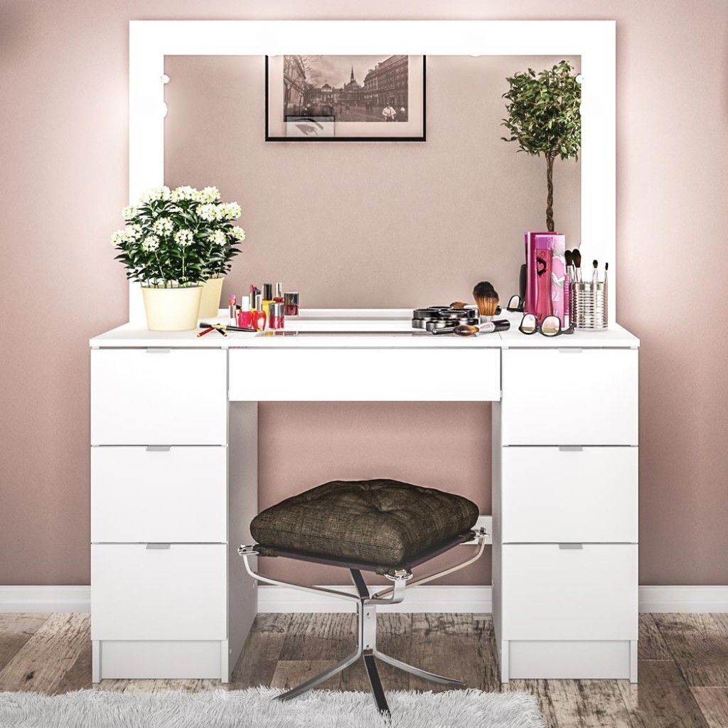 Penteadeira França 7 Gavetas Branco Bp - Politorno em Oferta na Shopee