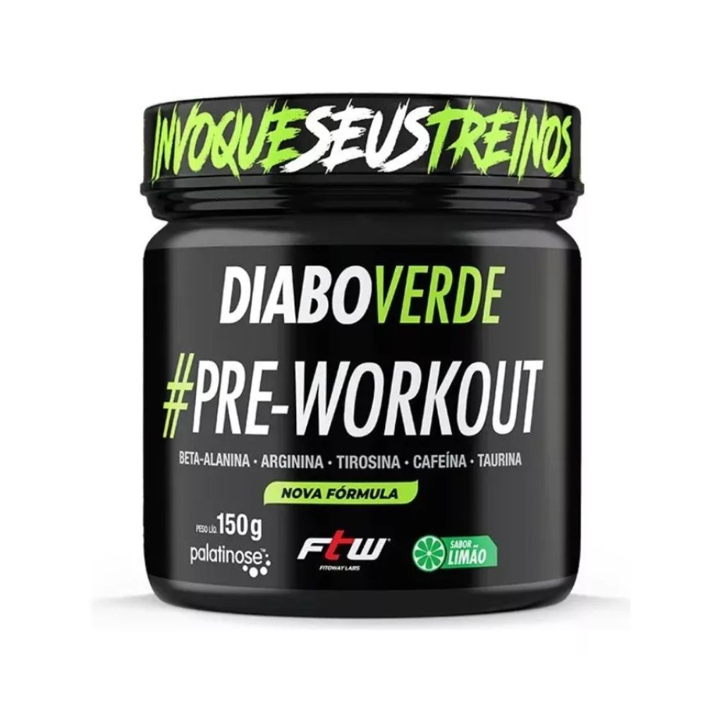 Pré Treino Diabo Verde Insano 150g Ftw Sabor Limão