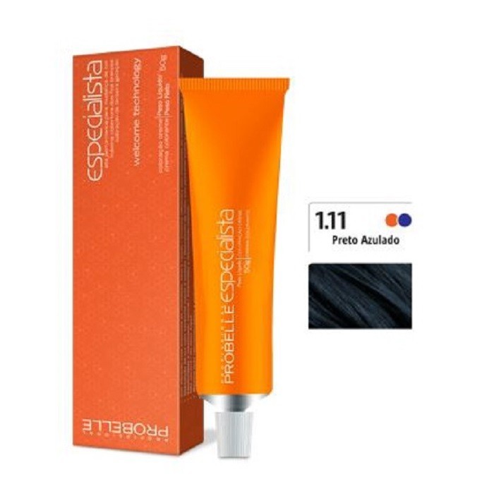 Coloração Especialista Probelle Preto Azulado 1.11 50 G