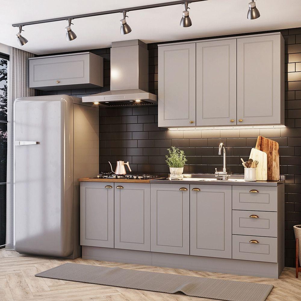 Cozinha Compacta 4 Peças Amy Casa 812 Cinza