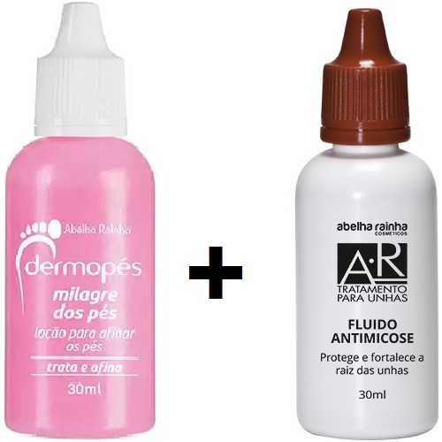 Kit  Milagre Dos Pés 30ml Fluído Anti Micose 30ml Protege e Fortalece Unhas Abelha Rainha