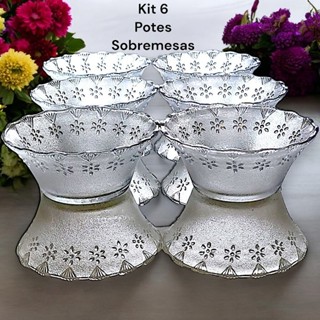 Jogo de 6 Potes de Vidro Tigela Bowl para Sobremesa em Oferta na Shopee