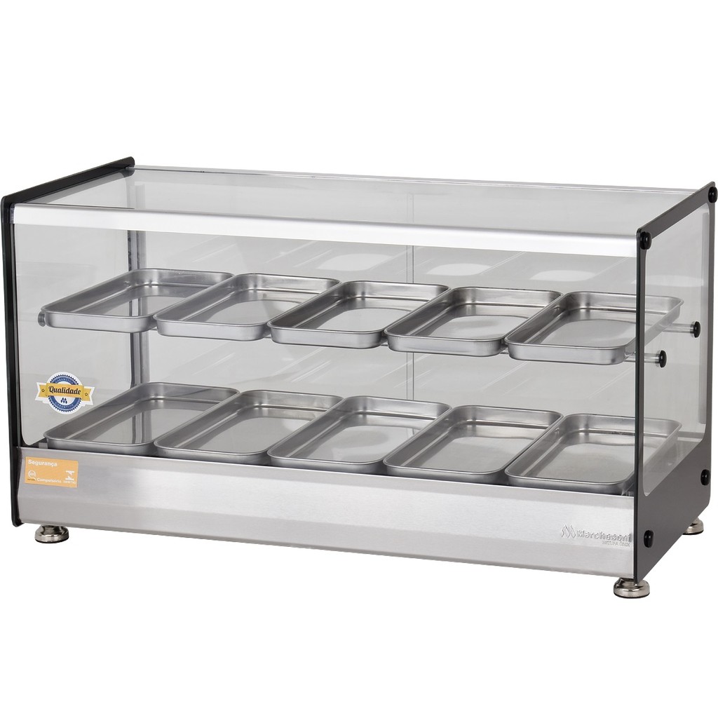 Estufa Ônix Dupla Vitrine Para Salgados 10 Bandejas Marchesoni