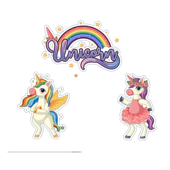 100 apliques adesivos Unicornio Toppers Tags Tubetes Docinhos Festa Enfeites para Aniversário lembrancinha e lembrancinhas