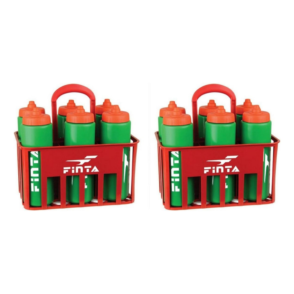 Kit 2 Cesto + 12 Garrafas  Squeezes Válvula Atomática Completo Hidratação Água Futebol Oferta