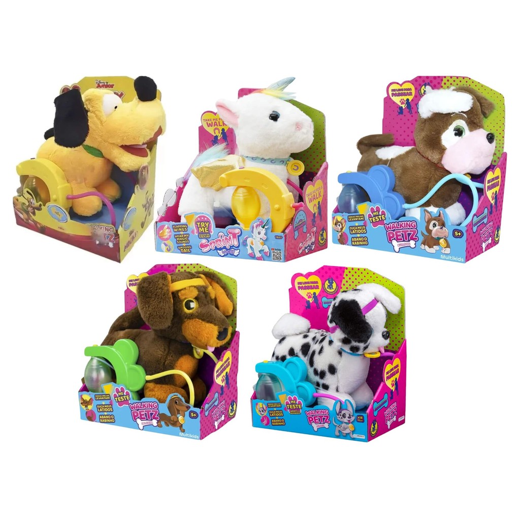 Brinquedo Pelúcia Interativo C/Coleira Walking Petz C/ Sons e Movimentos - MultiKids em Oferta na Shopee