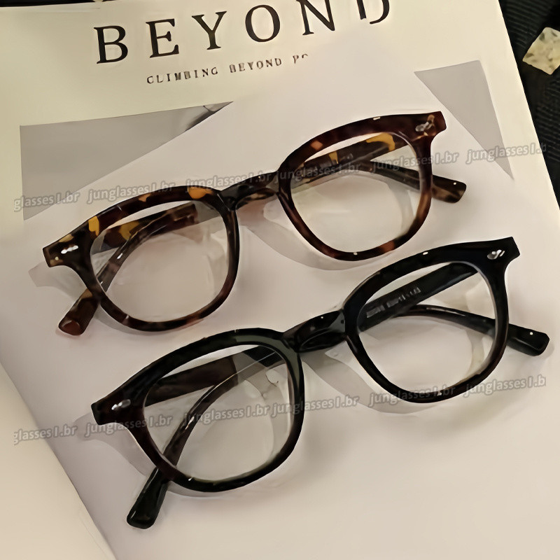 Rebite Retro Oval Preto Moldura Anti-Azul Óculos De Luz Para Mulheres Homens Pequena Face Feminina Espelho Radiação em Oferta na Shopee