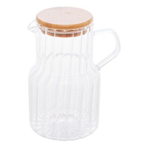 Jarra De Vidro Com Tampa Em Bambu Classic Litros