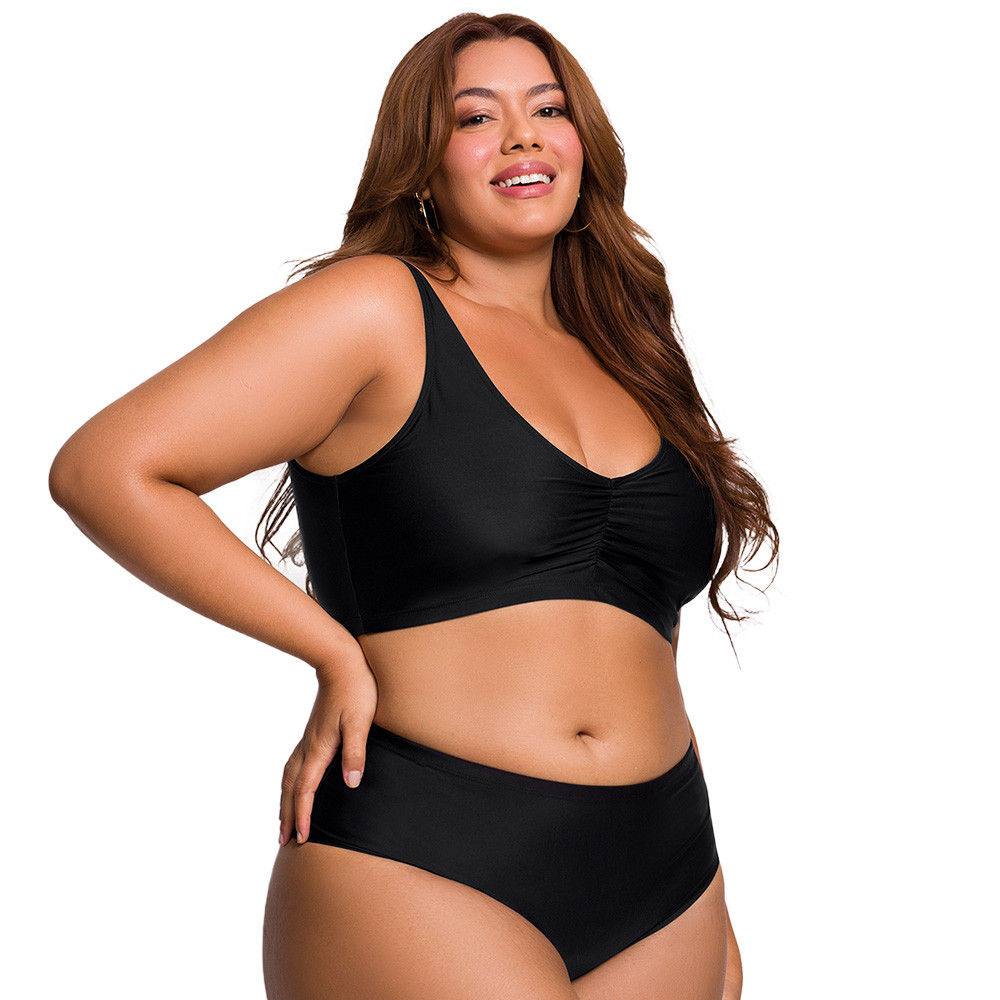 Bikini Top Regata Plus Size Liso Básico Selene Original Feminino Calor Verão