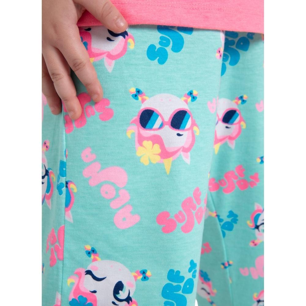 Detalhes do Pijama Manga Curta Algodão Menina Unicórnio Aloha - Puket