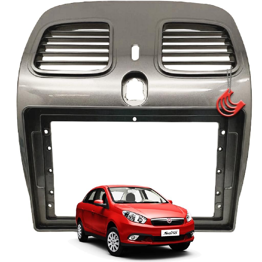 Moldura Painel 2Din Central Multimidia Mp5 9 polegadas Flutuante Champagne - Fiat Grand Siena 12/21 em Oferta na Shopee