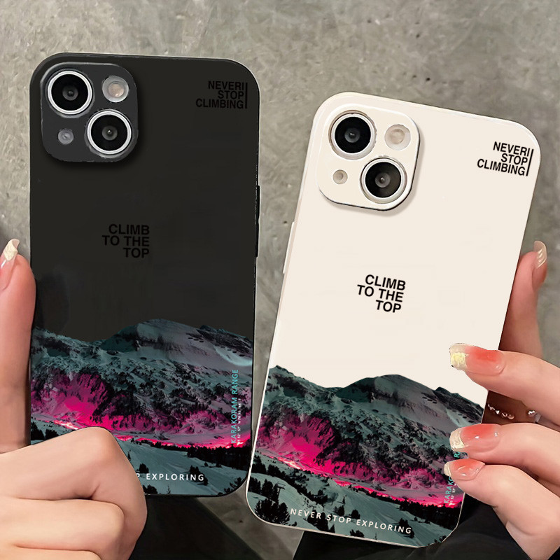 Marcas De Moda Estojo De Telefone Padrão Para Samsung Galaxy A54 A55 A15 A35 A34 A14 A05 A33 A53 A73 A52 A52S A13 A23 A32 A72 A51 A71 Capa De Silicone À Prova De Choque O Pôr-Do-Sol De Montanha