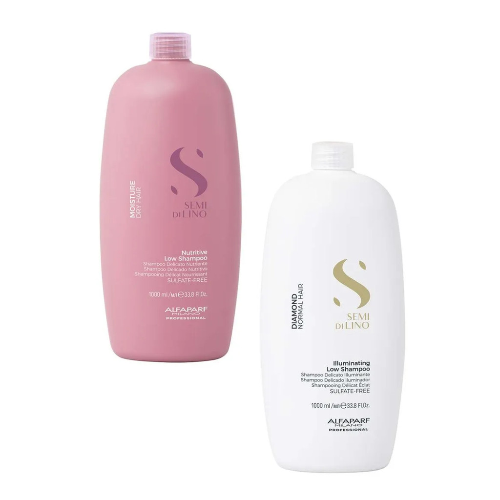 Shampoo Alfaparf Semi Di Lino Moisture e Condicionador Diamond 1 Litro
