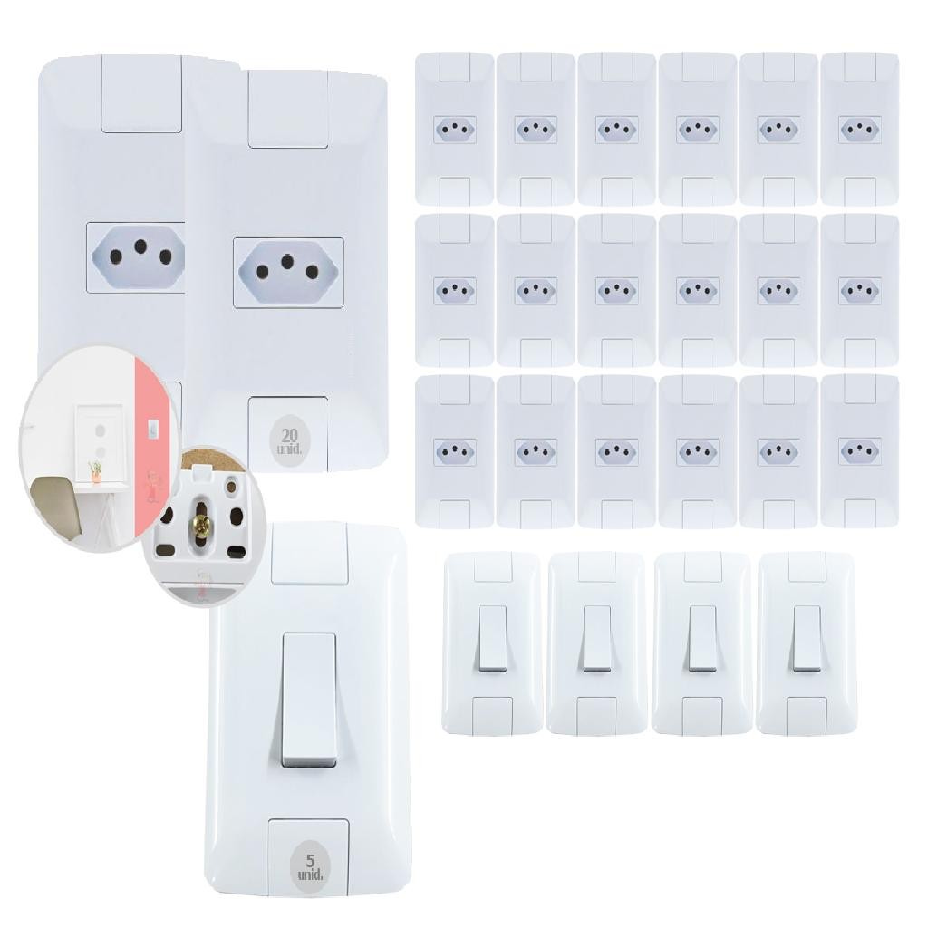 kit Tomadas e interruptores casa Completa Tramontina ARIA ( 20 tomadas e 5 Interruptores) em Oferta na Shopee