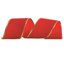 Fita Aramada Veludo - Vermelho - 10cm x 4,57m - 1 unidade - Cromus - Rizzo