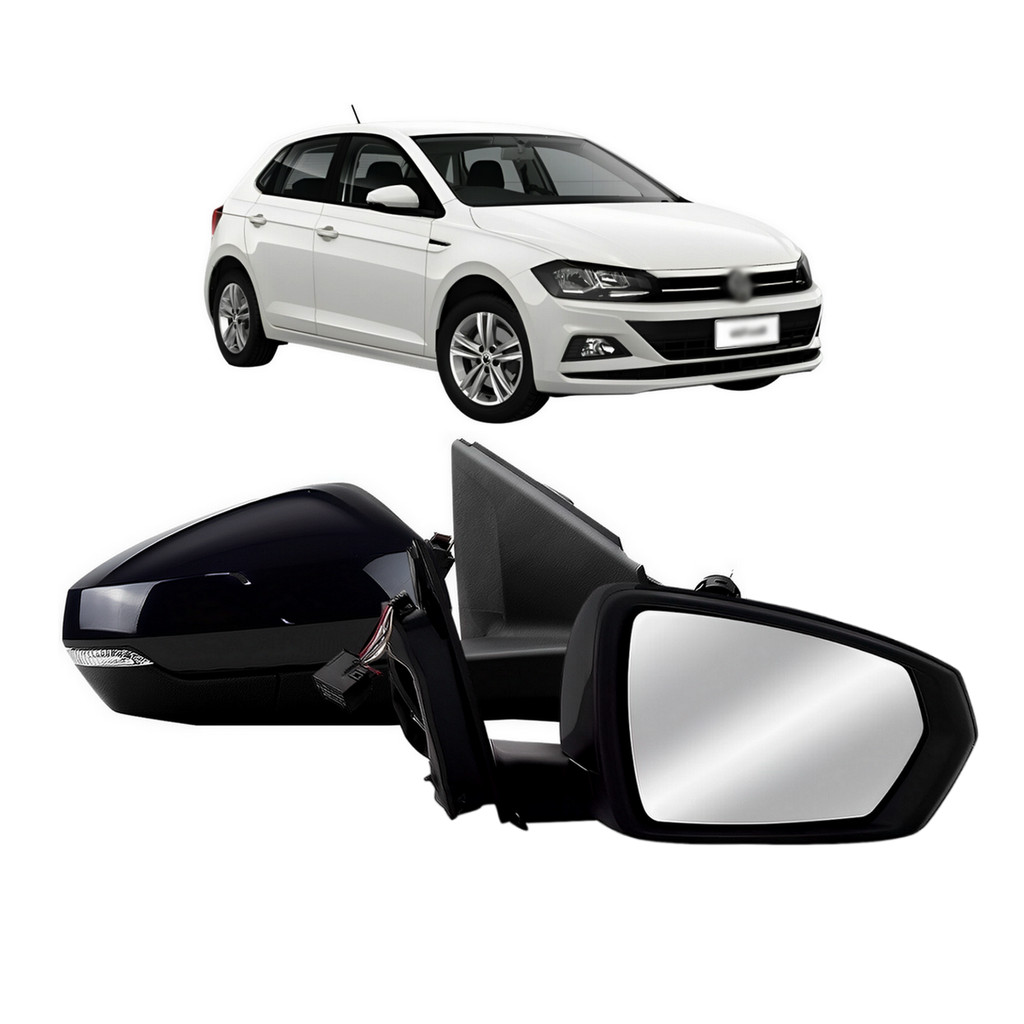 Retrovisor POLO VIRTUS 17/21 ELETRICO c/ PISCA p/ PINTAR Tilt Down Passageiro EB974