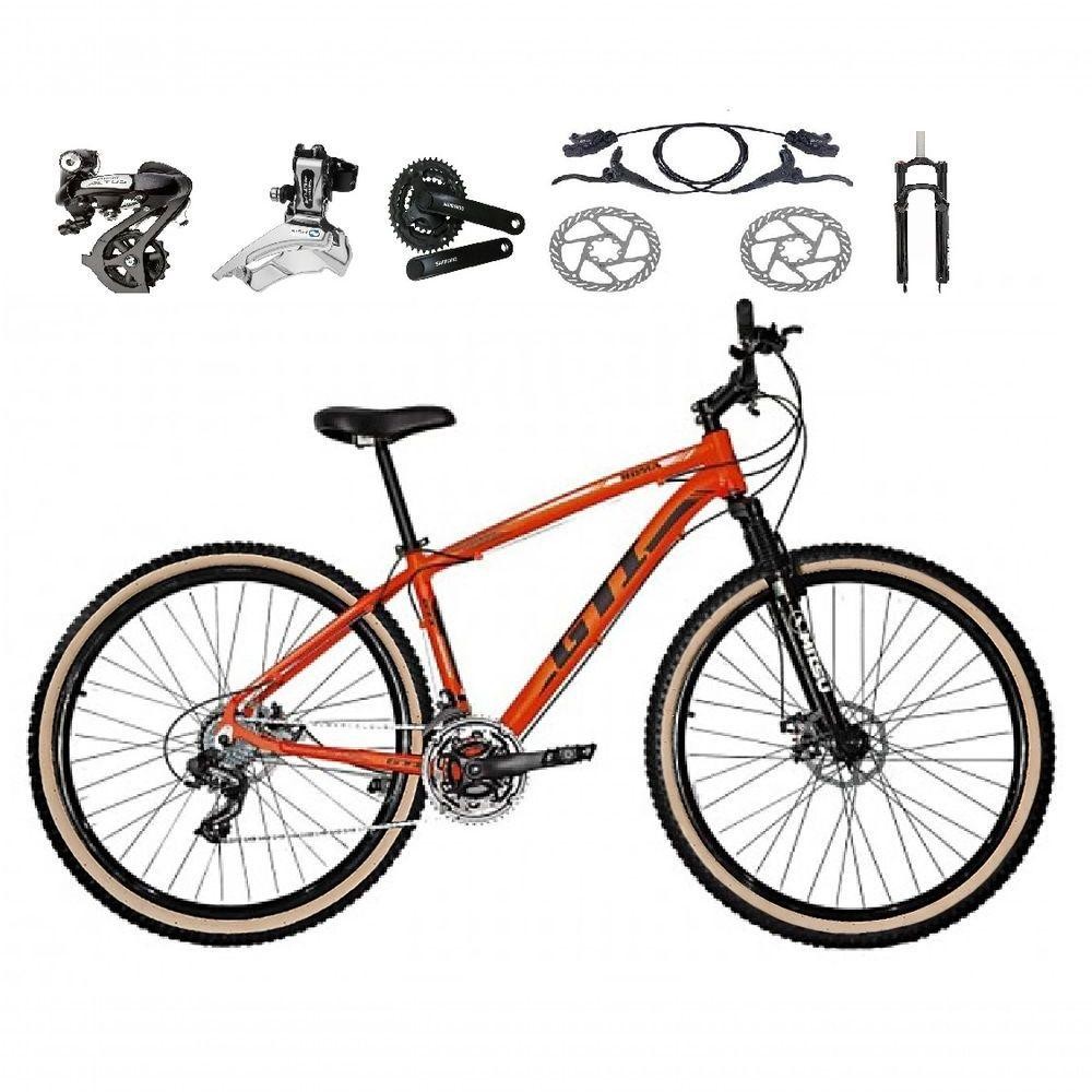 Bicicleta Aro 29 Gti Roma Shimano Altus 24v Freio Disco Hidráulico Garfo Trava - Laranja Tam.15