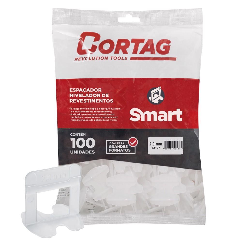 Espaçador Para Nivelador 2,0mm Com 100 Unidades (SMART 62107) - Cortag em Oferta na Shopee