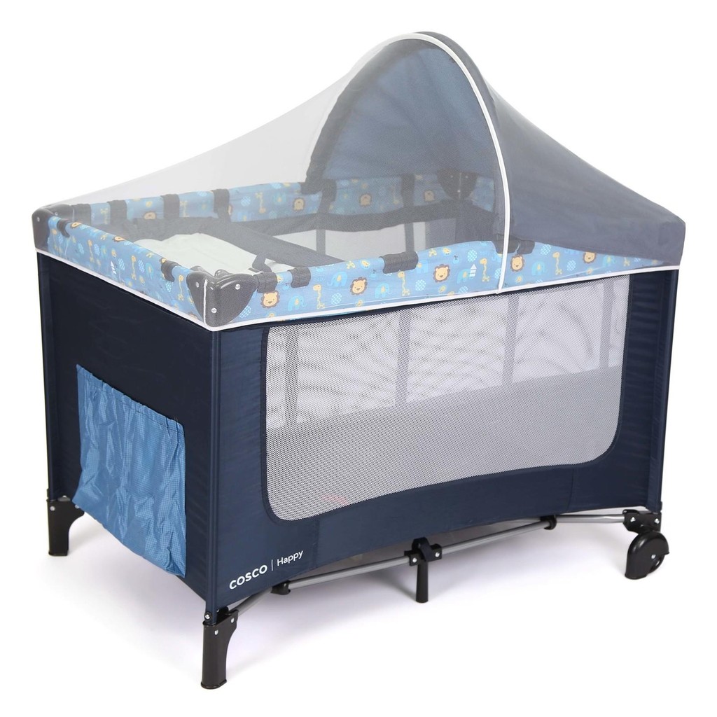 Berço Portátil Happy Azul Cosco Kids em Oferta na Shopee