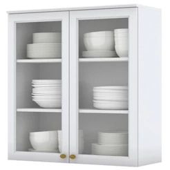 Armário Aéreo Cozinha Nova York 2 Portas 2 Prateleiras Branco Hp - Henn