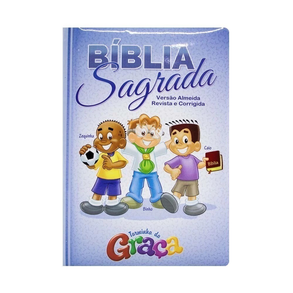 Bíblia Sagrada Infantil Turminha da Graça Meninos | Azul | Capa Dura Almofadada em Oferta na Shopee
