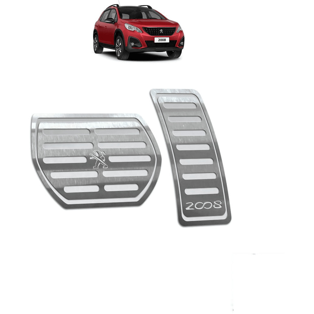 Pedaleira Peugeot 2008 20/.. Automático Aço Inox - Não fura o pedal