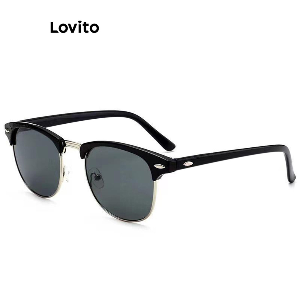 Lovito Óculos De Sol Básicos Lisos Casuais Para Mulheres LNA32298 (Preto) - Fashion Accessories