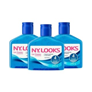 Kit Gel Fixador Ny Looks Fator 4 Azul 240g (3 unidades) em Oferta na Shopee