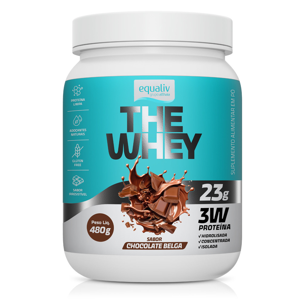 THE WHEY Chocolate Belga - 480g em Oferta na Shopee
